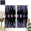 ZhiRain Moon Flower Curtains Natural Floral Plant Lavender Phase Moonlight Natural Print Curtain with Rod Pocket for Bedroom Living Room Decor Drapes Window Treatments 2 Panels Set 55x63in view 3