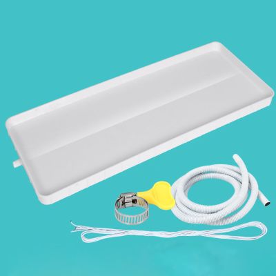 HomeLoft Basics AC Drip Pan with Drain, Universal Window Air Conditioner Drain Kit Condensate Water Collector Drip Tray, HVAC Secondary Drain Pan, PP Material, CQEJNUCQJ-1-2P-WITH3MHOSE