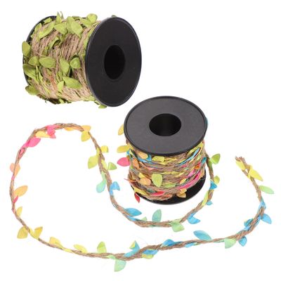 DIY Imitated Leaf Rattan Rope Decor Two Rolls Khaki