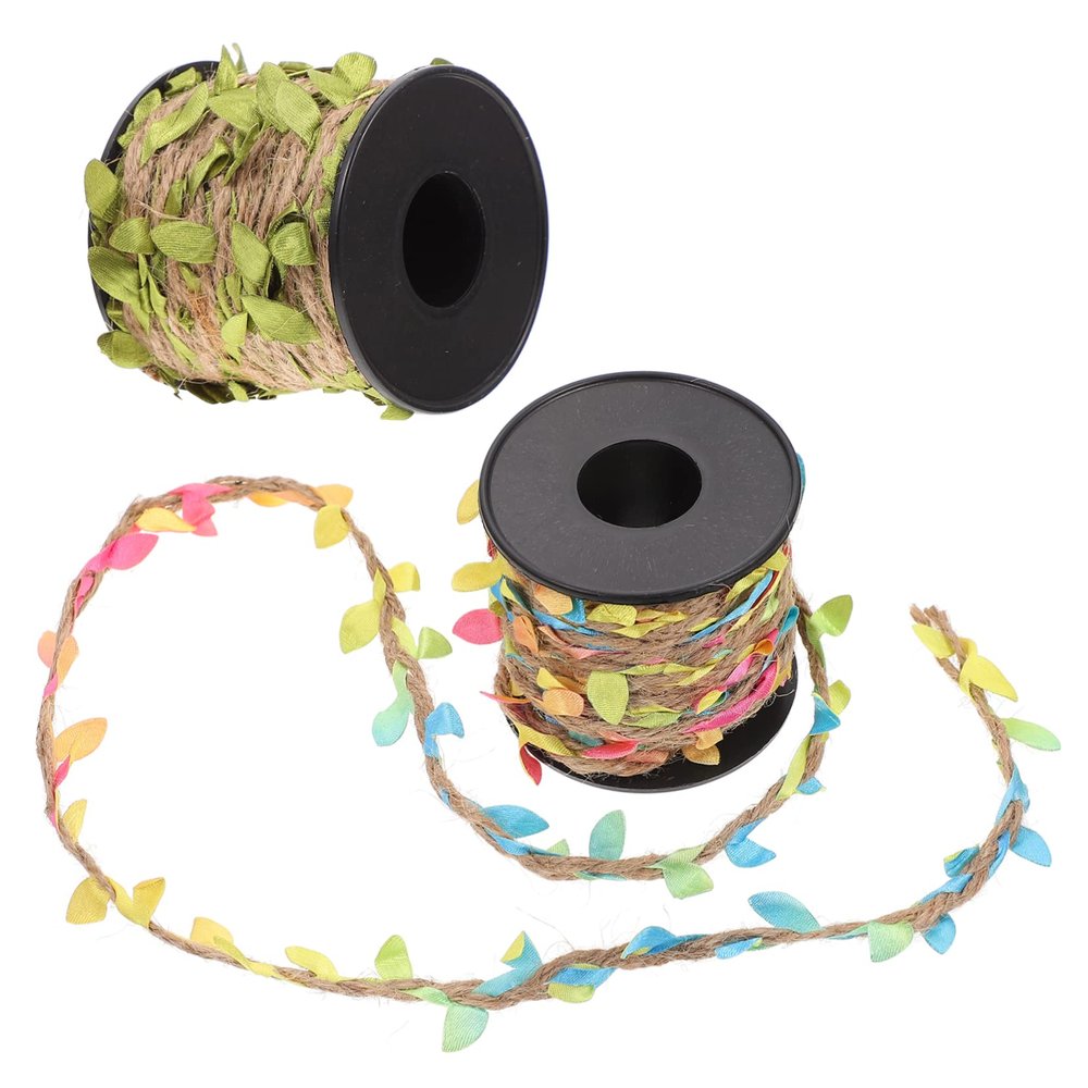 DIY Imitated Leaf Rattan Rope Decor Two Rolls Khaki