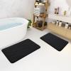 Buganda Memory Foam Bathroom Rugs 2 Pieces, Bath Rug Size 24x16 and 36x24 in Black, 2 Item Bundle view 2