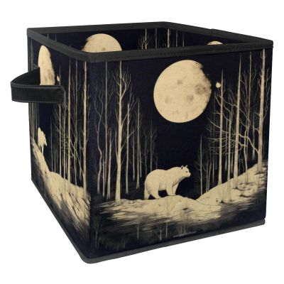 YTYVAGT Storage Bags,Clothes Storage Bins Foldable with Handle,1-Pc,Bear Moon Forest Tree