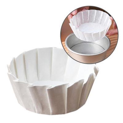 CHIUEAST 50 Pieces 6 Inch Parchment Baking Paper, Oilproof, White