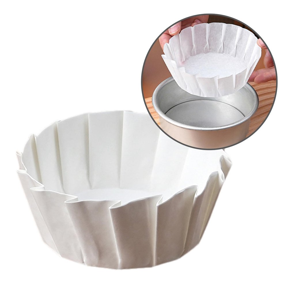 CHIUEAST 50 Pieces 6 Inch Parchment Baking Paper, Oilproof, White