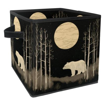 YTYVAGT Storage Bags,Clothes Storage Bins Foldable with Handle,1-Pc,Bear Moon Forest Tree