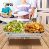 WUSILILU Chafing Wire Rack, 24 Pack Full Size Foldable Iron Racks Buffet Stand Racks Holder for Dish Serving Trays Food Warmer Catering Supplies for Parties view 4