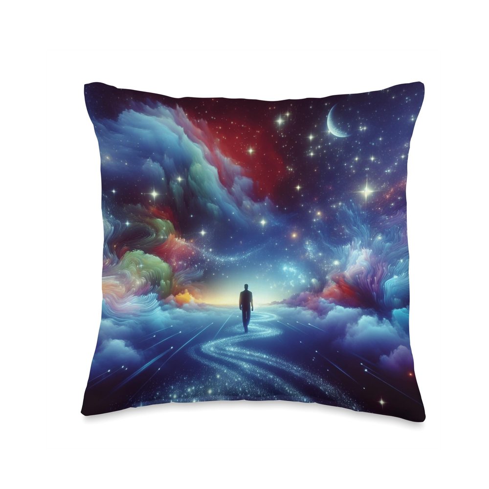 Dream Visitation EDM Fest Energy Metaphysical Decor Graphic Throw Pillow