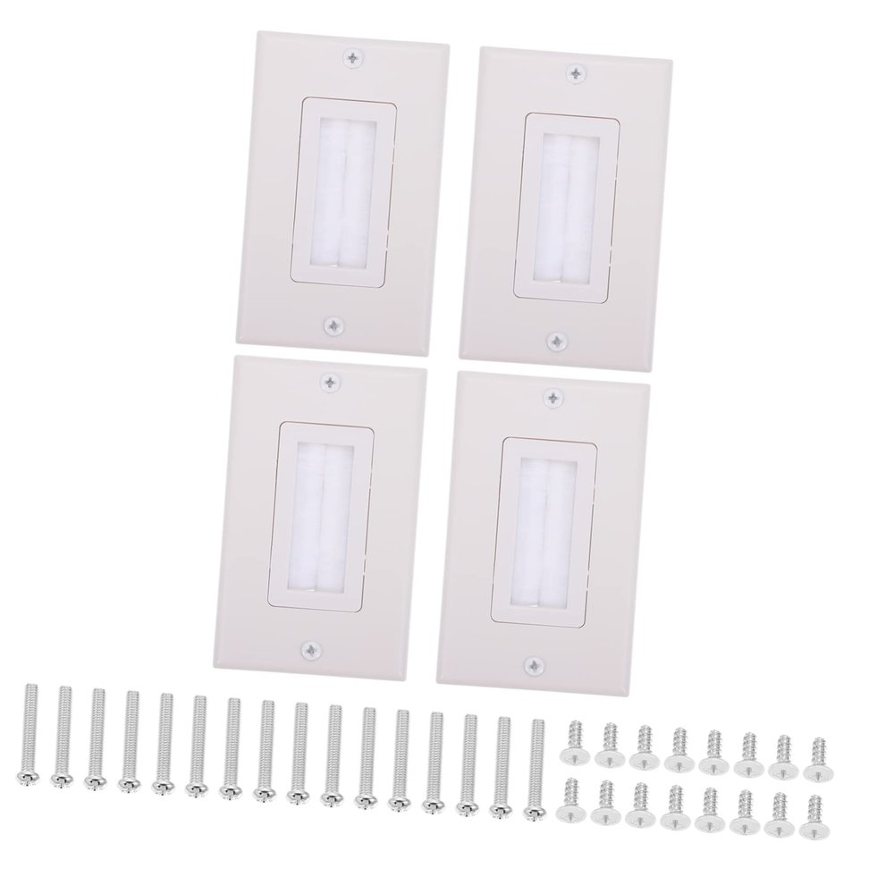 4pcs Wall Plate Single Gang Brush for Cable Management ABS