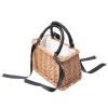 Ciieeo Rattan Flower Basket Decorative Storage Basket Lid Small Woven Tote Bag view 1