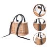 Ciieeo Rattan Flower Basket Decorative Storage Basket Lid Small Woven Tote Bag view 2
