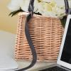 Ciieeo Rattan Flower Basket Decorative Storage Basket Lid Small Woven Tote Bag view 4