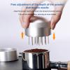 Coffee Stirrer, Hand Needle, Hand Coffee Stirrer, Stirrer Tools, Coffee Needle Distributor with Base Effective Dispersion Rust Resistant Stainless Steel Hand Coffee Stirrer Silver(58MM) view 3
