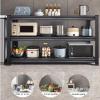 Topjia Metal Kitchen Steel Shelves,3 Tier Metal Standing Shelf Rack Freestanding Microwave Shelf Storage Shelf,for Kitchen Garage Office Restaurant Warehouse Heavy Duty Shelving(50x35x80cm, Black) view 3