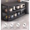 Topjia Metal Kitchen Steel Shelves,3 Tier Metal Standing Shelf Rack Freestanding Microwave Shelf Storage Shelf,for Kitchen Garage Office Restaurant Warehouse Heavy Duty Shelving(50x35x80cm, Black) view 4