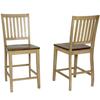 HomeStock Counter Height Barstools - Set of 2 - Light Brown Wood Slat Back - Modern Dining Room Furniture view 1