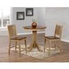 HomeStock Counter Height Barstools - Set of 2 - Light Brown Wood Slat Back - Modern Dining Room Furniture view 2