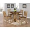 HomeStock Counter Height Barstools - Set of 2 - Light Brown Wood Slat Back - Modern Dining Room Furniture view 3