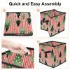 YTYVAGT Storage Bags,Clothes Storage Bins Foldable with Handle,1-Pc,Christmas Striped Trees Snow view 4