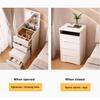 TopJia 3-in-1 Makeup Vanity Desk Set with Mirror Light,Integrated Corner Vanity Desk,Vanity Desk with 3 Drawers,Flip Top Compact Vanity Set with Stool Storage for Women Bedroom, 15.75in-White view 4