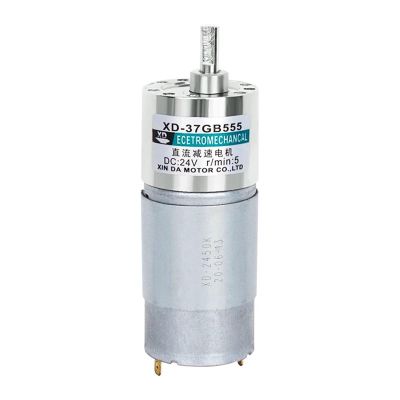 CSCPEXCZ 37GB555 DC Gearmotor/ 12V 24V Micro Gear Motor Slow Brush Positive and Negative Motor Speed Motor Large (Size : 24rpm, Color : 12V)