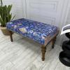 EASTERNRUGARTS Moroccan Pouf Ottoman for Livingroom Bedroom, Animal Print Bench with Rug Upholstered for Boho Farmhouse Kitchen Dining Entryway Footstool, Accent Moroccan Chair (Era-46, 18x18x36) view 2