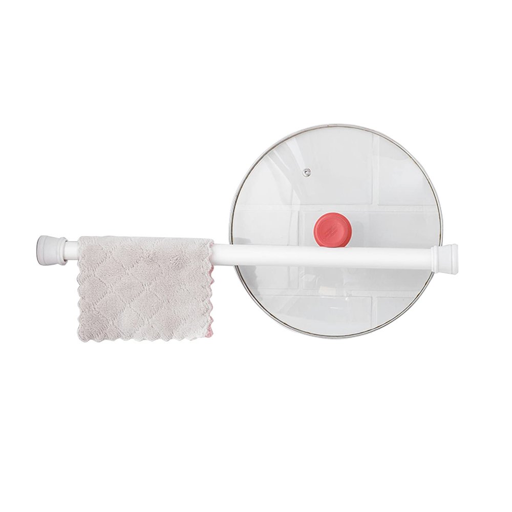 curtain rods no drilling, No Drilling Stainless Steel Telescopic Rail Bath Closet Hanging Pole for Bathroom and Bedroom, White