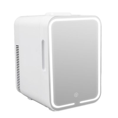Depisuta Mini Makeup Fridge, Mirrored Beauty Fridge With LED Lighting,10L Portable Mini Refrigerator Skincare Fridge with Cooler & Warmer, Mini Fridge for Bedroom, Car, Office, Travel (US