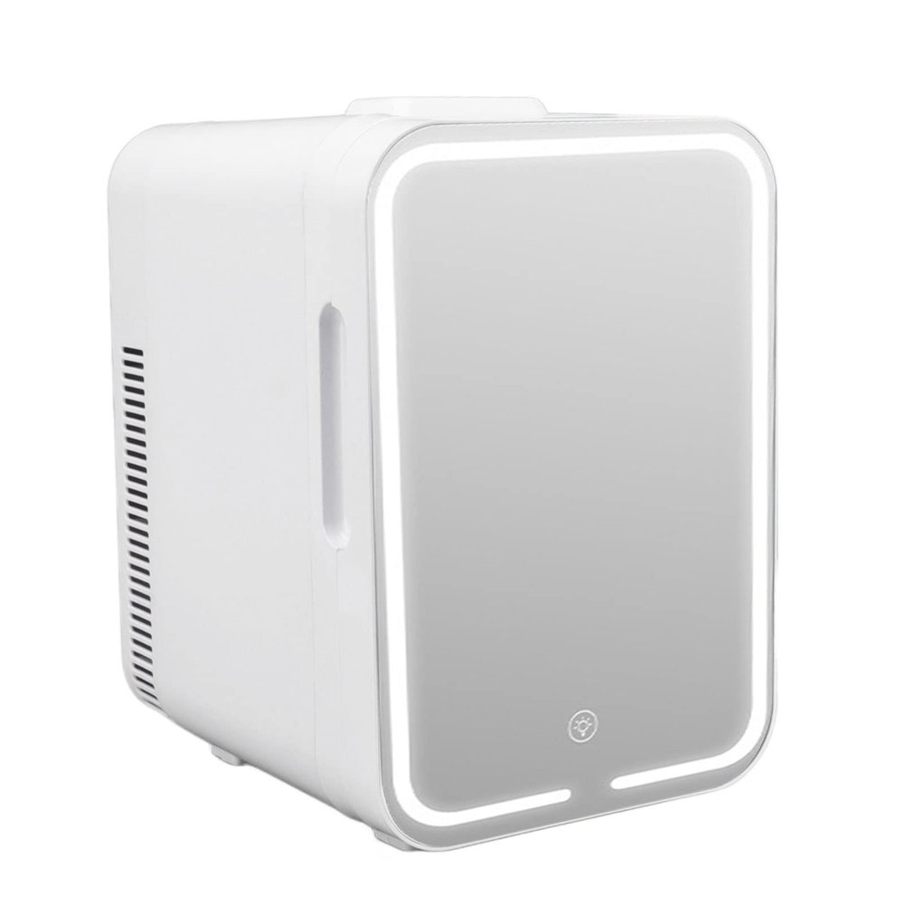 Depisuta Mini Makeup Fridge, Mirrored Beauty Fridge With LED Lighting,10L Portable Mini Refrigerator Skincare Fridge with Cooler & Warmer, Mini Fridge for Bedroom, Car, Office, Travel (US