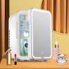 Depisuta Mini Makeup Fridge, Mirrored Beauty Fridge With LED Lighting,10L Portable Mini Refrigerator Skincare Fridge with Cooler & Warmer, Mini Fridge for Bedroom, Car, Office, Travel (US view 3