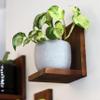 Daniel's Plants 3 Pack Midcentury Modern L Shaped Floating Shelves | Wall Mounted Plant Shelf Kit | Solid Wooden Shelf | 3 Shelves (Woodland Brown) view 1