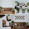 Daniel's Plants 3 Pack Midcentury Modern L Shaped Floating Shelves | Wall Mounted Plant Shelf Kit | Solid Wooden Shelf | 3 Shelves (Woodland Brown) view 2