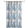 SEDLAV Bode 15-Piece Damask Polyester Shower Curtain Set - Elegant White Blue Bathroom Ensemble with Hooks and Accessories view 1