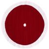 Cable Knit Christmas Tree Skirt - 48" - Red and White view 1