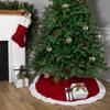 Cable Knit Christmas Tree Skirt - 48" - Red and White view 3