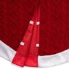Cable Knit Christmas Tree Skirt - 48" - Red and White view 4