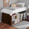 Dorm Room Bed Skirt, Bed Skirt for Dorm Room, Ruffled Dorm Sized Bed Skirt Three Fabric Sides Dorm Bed Skirt, Pure Cotton 800 TC, Dorm Bed Skirt Twin XL 44" Drop, Chocolate Solid view 3
