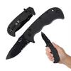 Dentuso Serrated Pocket Knife, 3" Sharp D2 Blade, Big Pocket Knife, 7.5" Total Length, Textured G10 scale, Crossbar Lock, Reversible Clip, Ball Bearing Pivot, Ideal for Hunting, Camping Pocket Knife, EDC, Serrated D2 Knife view 1
