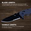 Dentuso Serrated Pocket Knife, 3" Sharp D2 Blade, Big Pocket Knife, 7.5" Total Length, Textured G10 scale, Crossbar Lock, Reversible Clip, Ball Bearing Pivot, Ideal for Hunting, Camping Pocket Knife, EDC, Serrated D2 Knife view 2