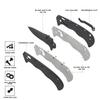 Dentuso Serrated Pocket Knife, 3" Sharp D2 Blade, Big Pocket Knife, 7.5" Total Length, Textured G10 scale, Crossbar Lock, Reversible Clip, Ball Bearing Pivot, Ideal for Hunting, Camping Pocket Knife, EDC, Serrated D2 Knife view 3