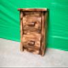 Log Nightstand - 2 Drawer - Torched Cedar/Dovetailed/Solid Wood/Amish Handcrafted in USA view 1