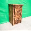Log Nightstand - 2 Drawer - Torched Cedar/Dovetailed/Solid Wood/Amish Handcrafted in USA view 2