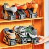 AKYLDI Shoe Stackers for a Pair of Shoes, Adjustable Shoe Slotz, Double Deck Shoe Slots Organizer for Closet Organization,White-15 view 3