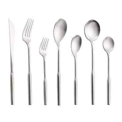 HIDEERPPY Silverware Set, 304 Stainless Steel Cutlery Set Silver Gold Steak Knife, Fork And Spoon, Home Flatware Set (Color : Silver, Size : 1Set)