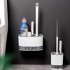 SUREK Soft Wall-Mounted and Floor-Standing Dual Purpose Toilet Brush with Silicone Bristles Toilet Brush and Holder Deep Cleaning Reusable, Oval-a view 3
