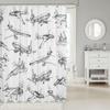 Airplane Shower Curtain Aircraft Bathroom Curtain for Kids Girls Boys Teens Bathtub Decor Black White Sketch Print Waterproof Curtain Flying Theme Bath Curtain,12 Hooks Sets,72" Wx72 L view 2