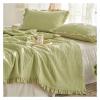 ADovz New Small Lace Summer Quilt Three-Dimensional Texture Small Fresh Seersucker Cotton Summer Air Conditioning Quilt,Bed Sheets, Double size 3 pcs, FH-762 view 1