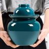 GVILTY Ceramic Pickle Jar With Lids,Large Traditional Chinese Porcelain Pickle Jar Pickling Jars,Ceramic Fermentation Crock With Water Seal Airlock Lid,Sauerkraut Crock blue-10L view 2