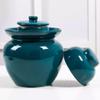 GVILTY Ceramic Pickle Jar With Lids,Large Traditional Chinese Porcelain Pickle Jar Pickling Jars,Ceramic Fermentation Crock With Water Seal Airlock Lid,Sauerkraut Crock blue-10L view 3