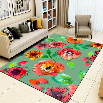 Puyosvr Retro Oil Painting Area Rug,5x8ft,Abstract Ink Art Multicolor Floral Rug, Modern Style Home Decor Colorful Rug for Living Room, Bedroom, Kitchen, Bathroom Soft Non-Slip Machine Washable