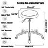 Guyifuny Kitchen Counter Stool Rolling Bar Stool Round PU Leather Swivel Chair,Salon Spa Counter Makeup Stool with Titanium 5 Claws and Wheels,Adjustable 43-58cm Modern Bar Chair(Gray) view 3